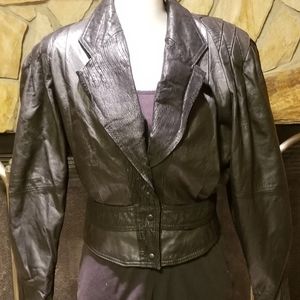 Vintage 80's G-III Black Leather Jacket Size S